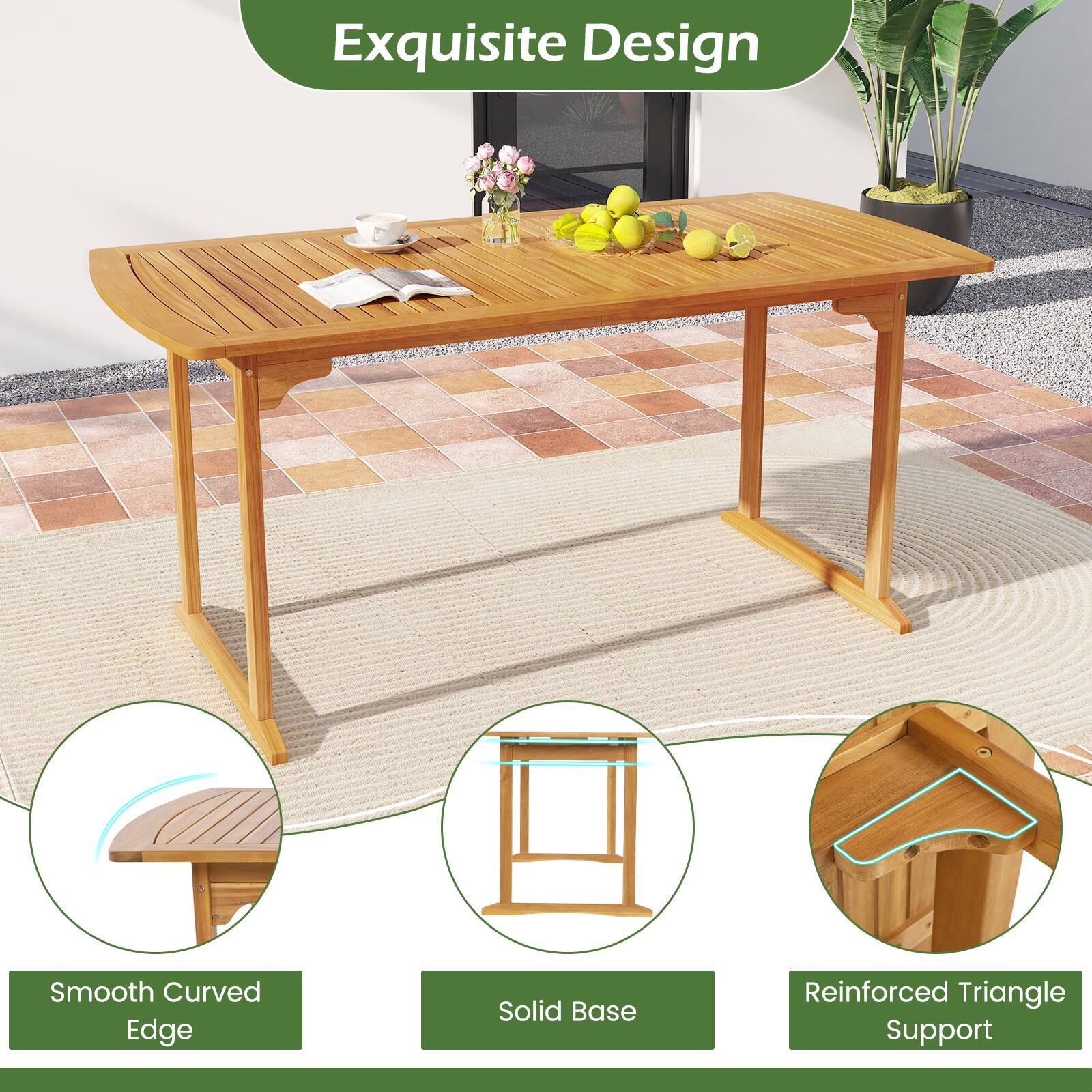 Exquisite Design

- Smooth Curved Edge
- Solid Base
- Reinforced Triangle Support