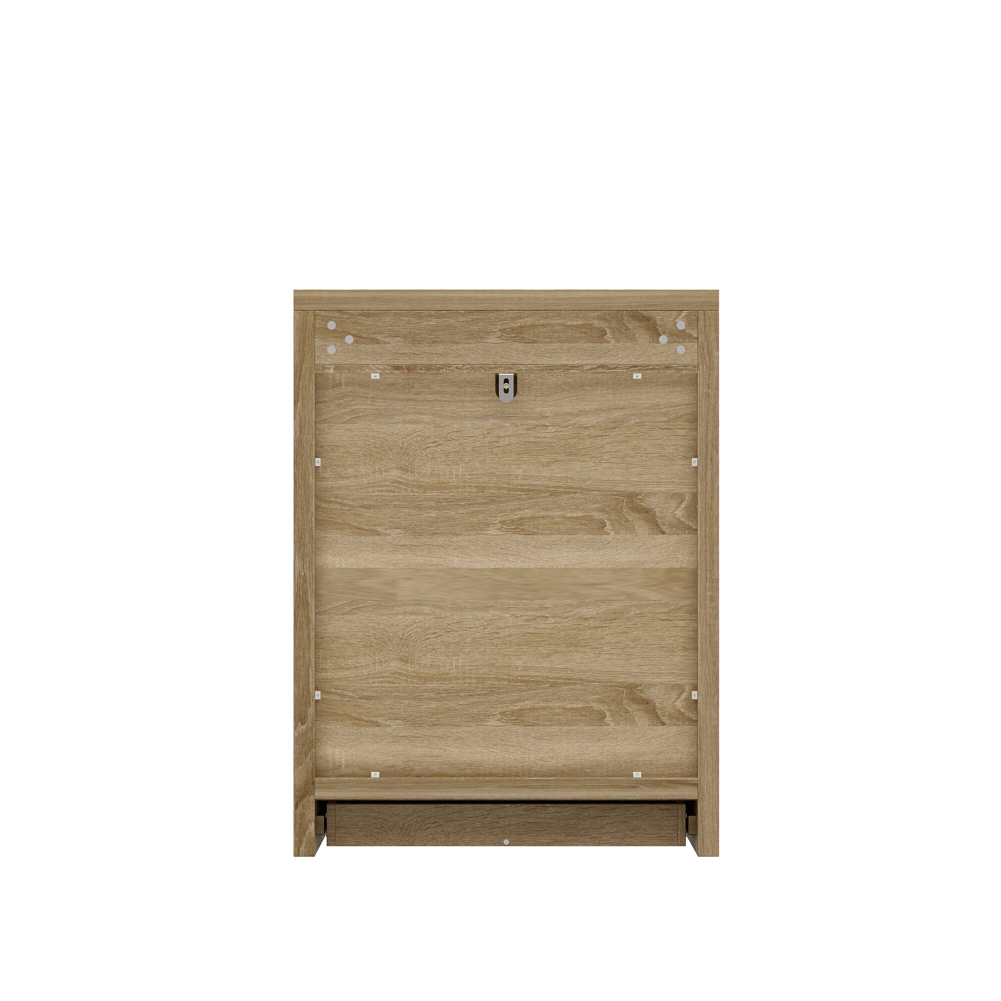 Back. Famapy - Famapy 4 - Drawer Nightstand: Hidden Compartment + NFC Smart Lock - Wooden.