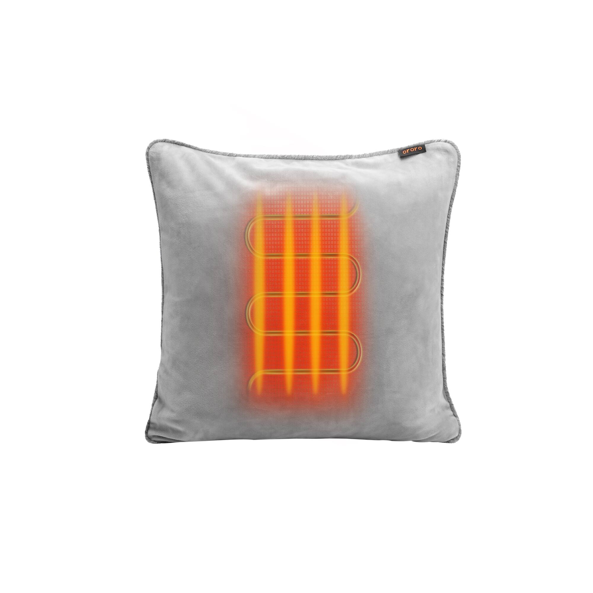 Front. ororo - Heated Pillowcase 18" - Gray.