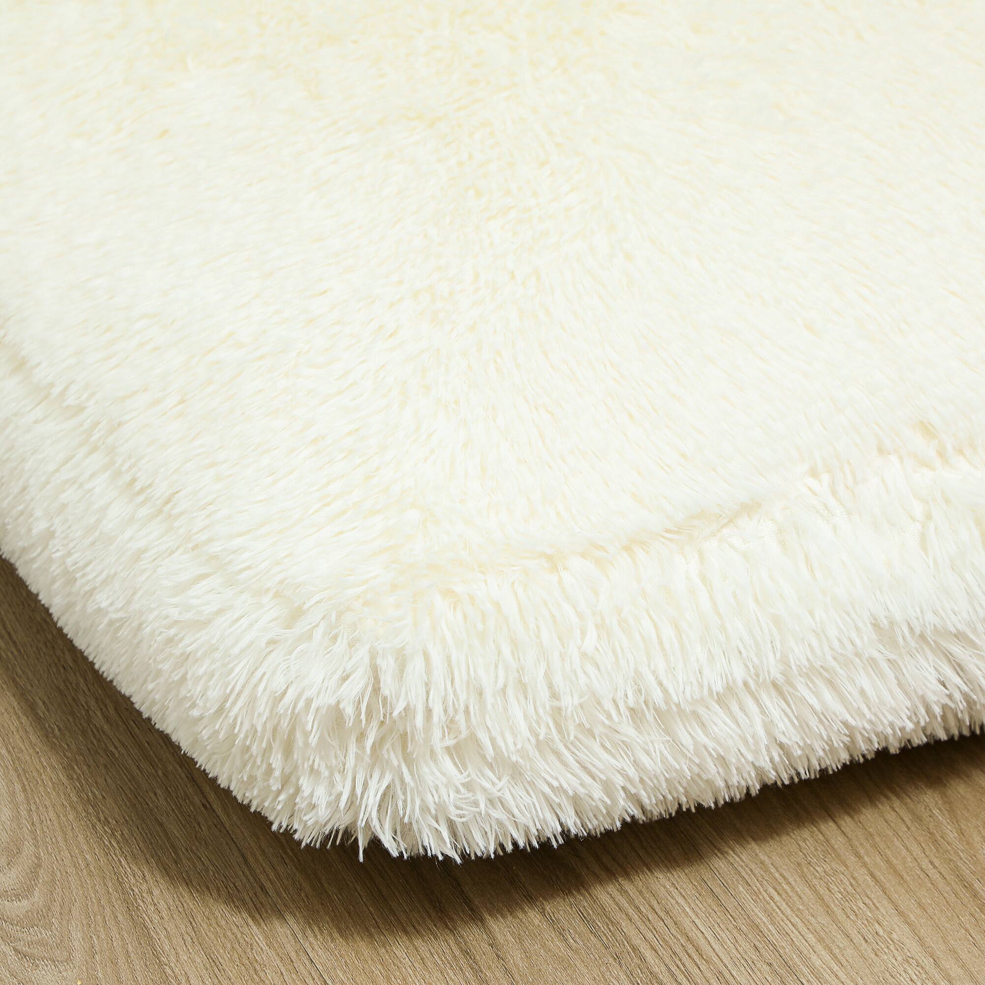Alt View 7. Homcom - Bag Floor Sofa Bed, Contemporary Plush Wide Folding Floor Mattress, Foam Filling Wall Couch Sleeper - Cream White.
