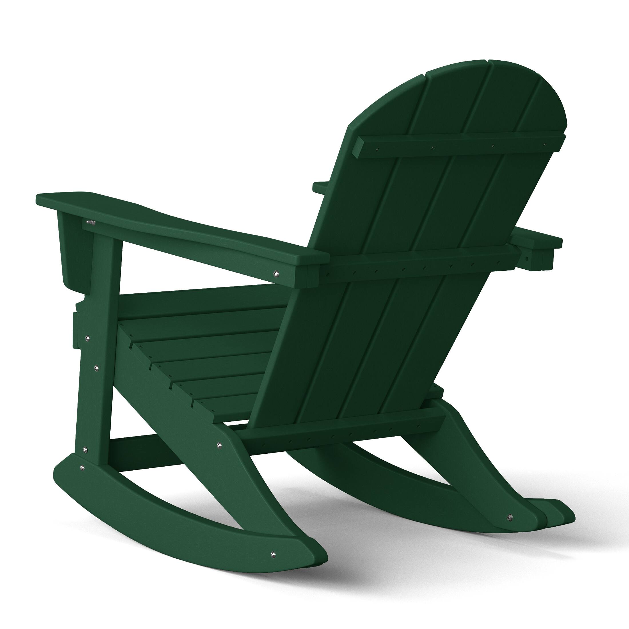 Alt View 3. WestinTrends - WestinTrends Malibu Outdoor / Patio Poly Adirondack rocking chair - Dark Green.