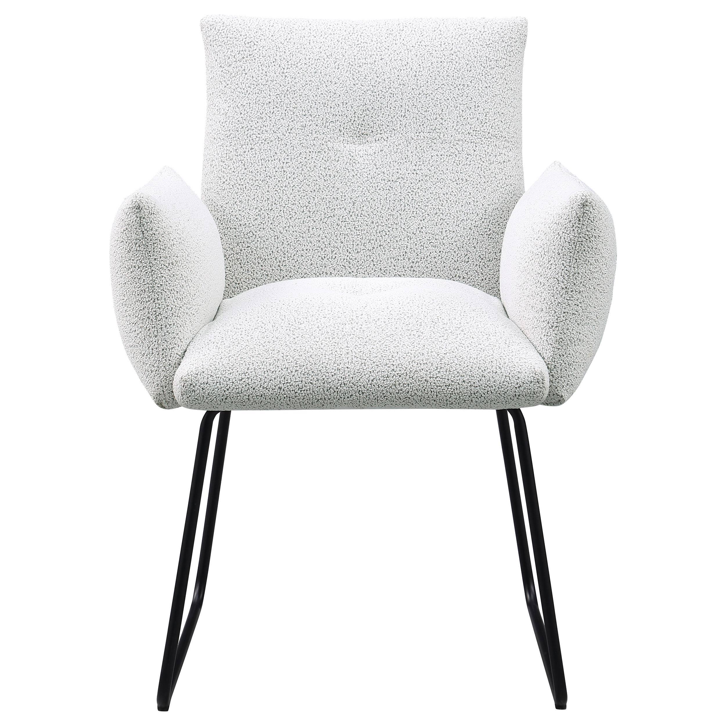 Alt View 1. Manhattan Lane - Acko Dining Chair Set of 2, Light Gray Fabric, Black Metal Frame - Gray, Black.