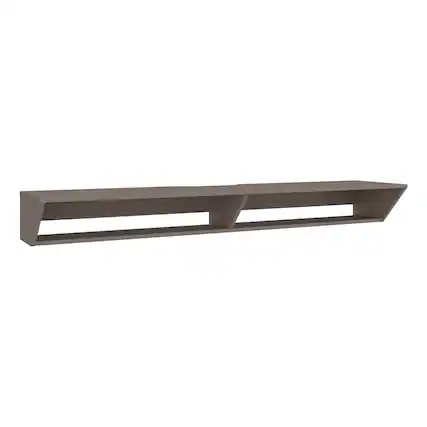 Front. TuHome - Modern Floating TV Stand for 50-65 Inch TVs, Gaming Consoles, with Open Display Shelves, Wall Entertainment Center - Silver Oak.