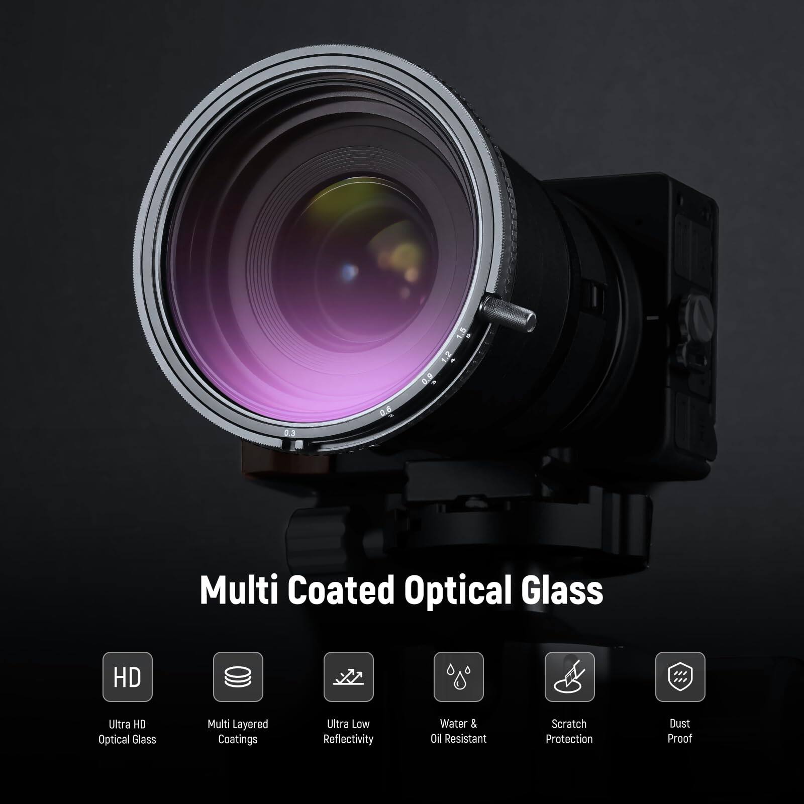 0.6 03 Multi Coated Optical Glass HD Ultra HD Optical Glass Multi Layered Coatings Ultra Low Reflectivity Water & Oil Resistant Scratch Protection Dust Proof