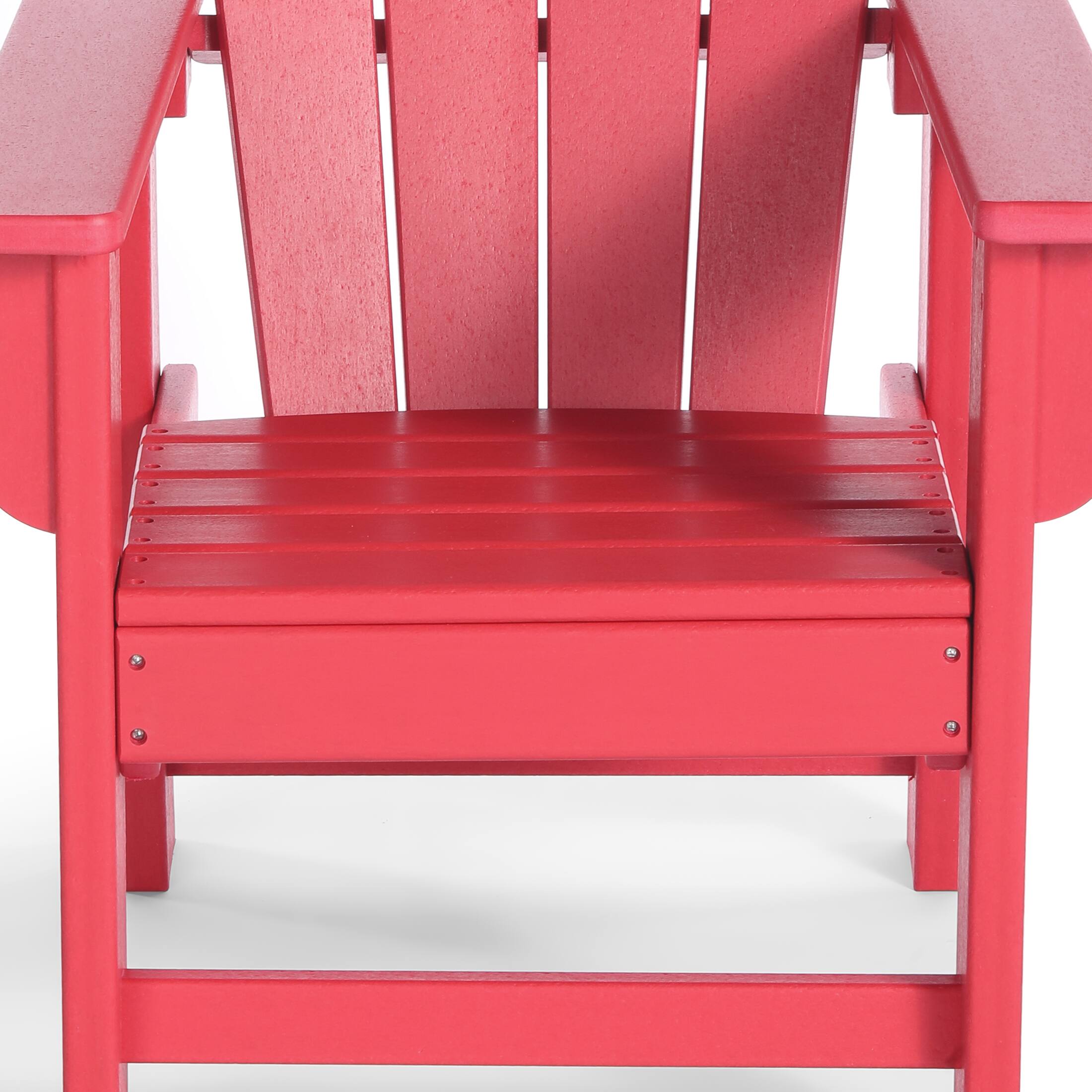 Alt View 6. WestinTrends - WestinTrends Malibu Kids Outdoor Adirondack Plastic Patio Chair (Set of 2) - Red.