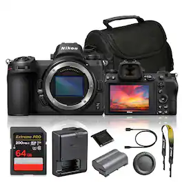 Nikon - Z7 Mirrorless Camera (Body) + 64GB Memory Card+ Camera Bag - Black