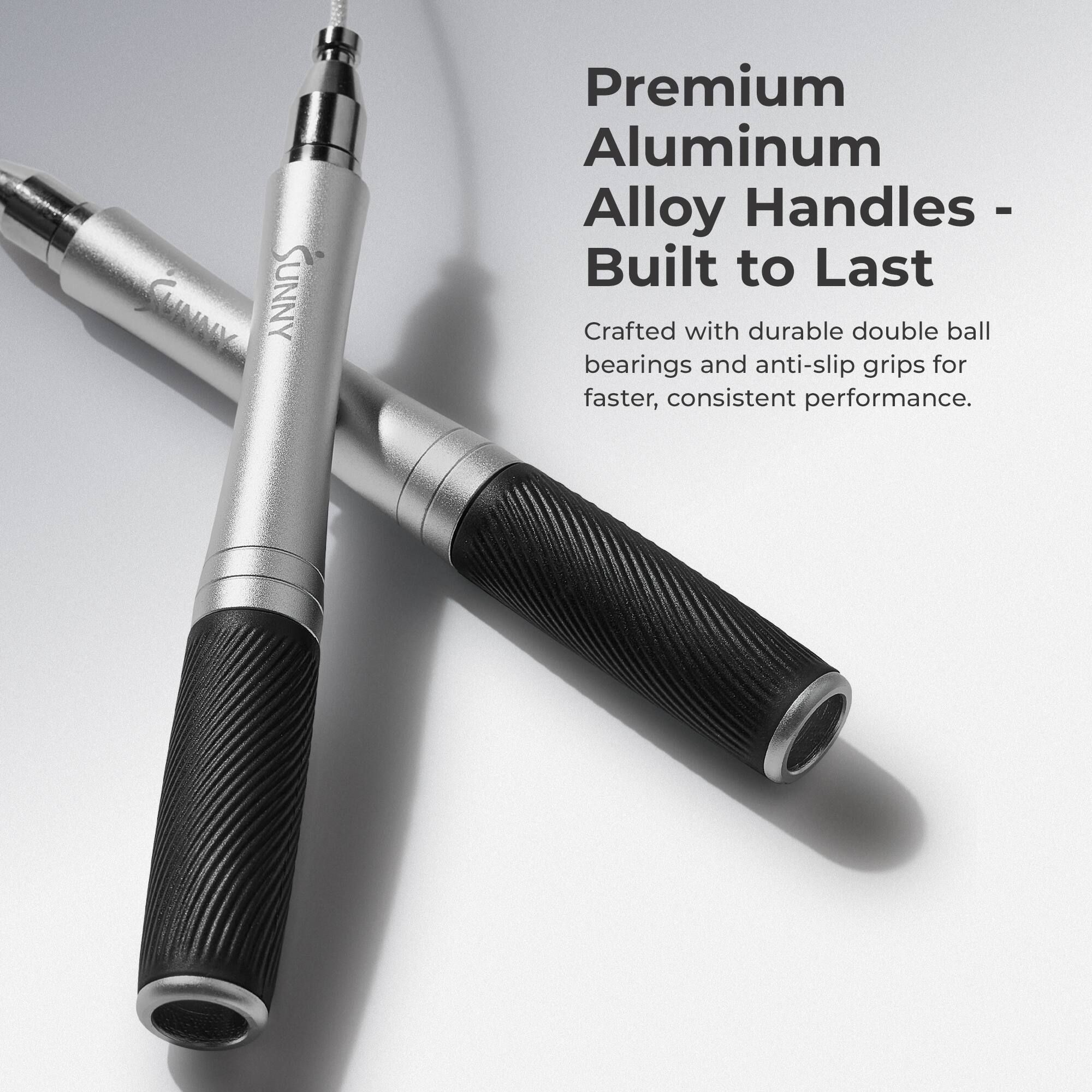SUNNY Premium Aluminum Alloy Handles - Built to Last  
Crafted with durable double ball bearings and anti-slip grips for faster, consistent performance.