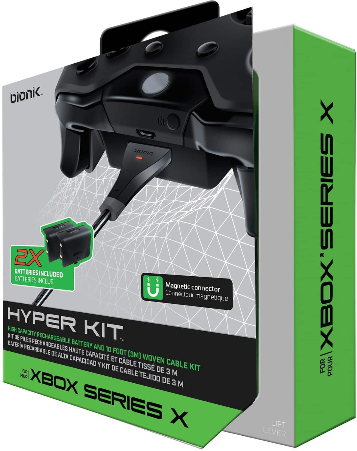 Bionik - Xbox Series XS - Hyper Kit X - Battery Kit - Cable (Black) - Multicolor