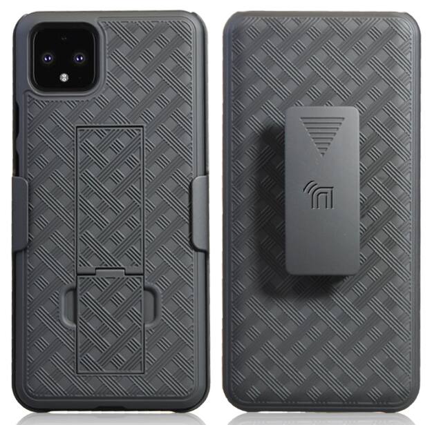 Alt View 2. Nakedcellphone - Case with Stand and Belt Clip Holster Combo for Google Pixel 4 XL - Black.