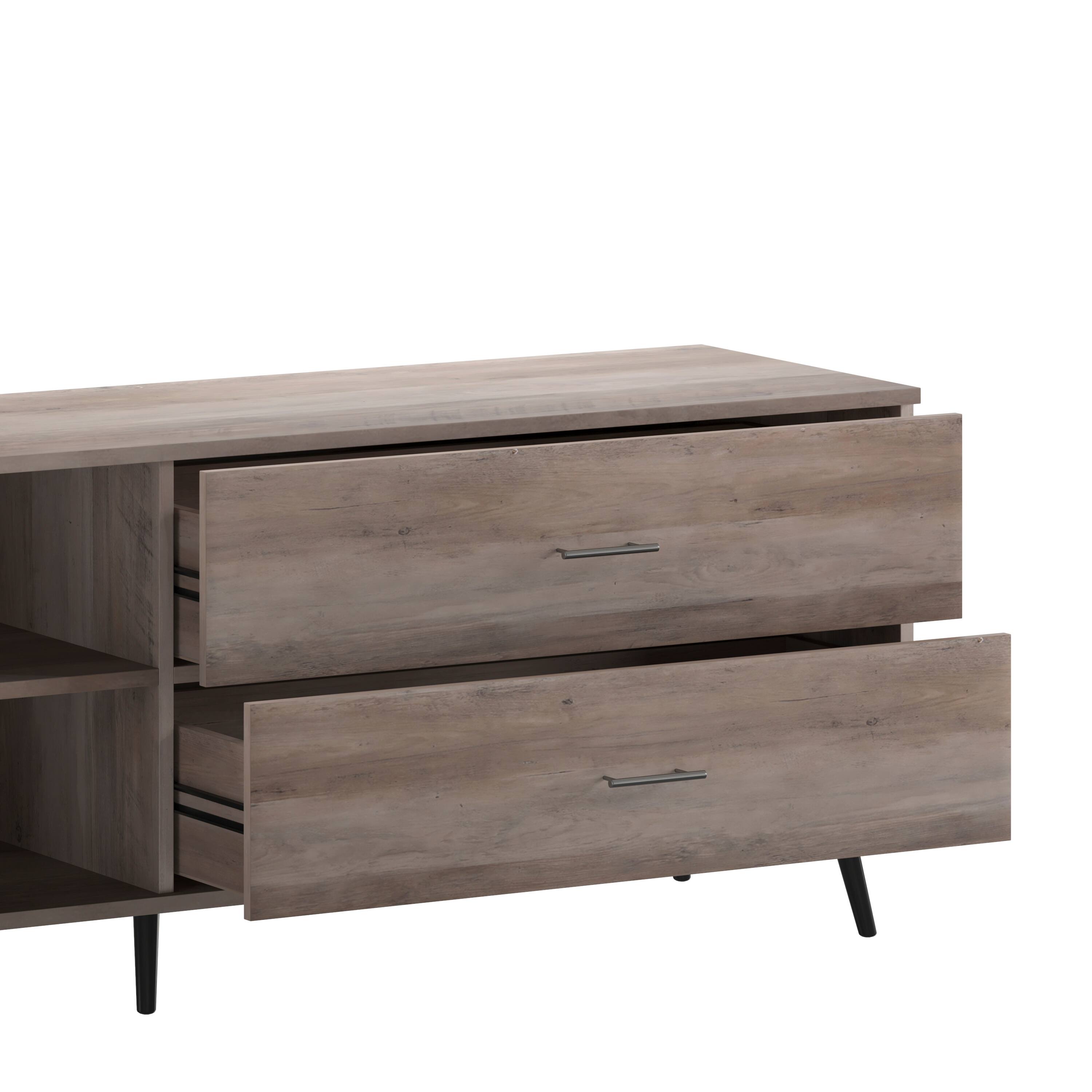 Alt View 10. Emma + Oliver - Galia Mid-Century Modern TV Stand with Drawers and Shelf - Walnut.