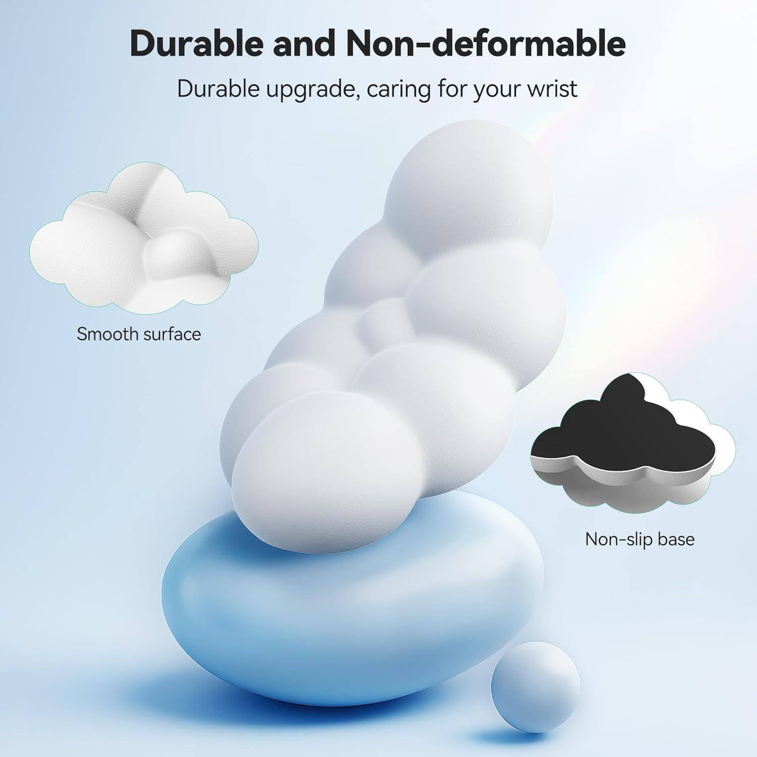 Durable and Non-deformable  
Durable upgrade, caring for your wrist  

Smooth surface  
Non-slip base