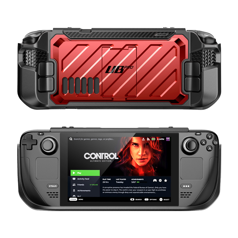 SUPCASE - Steam Deck Unicorn Beetle PRO Rugged Kickstand Case - Metallic Red