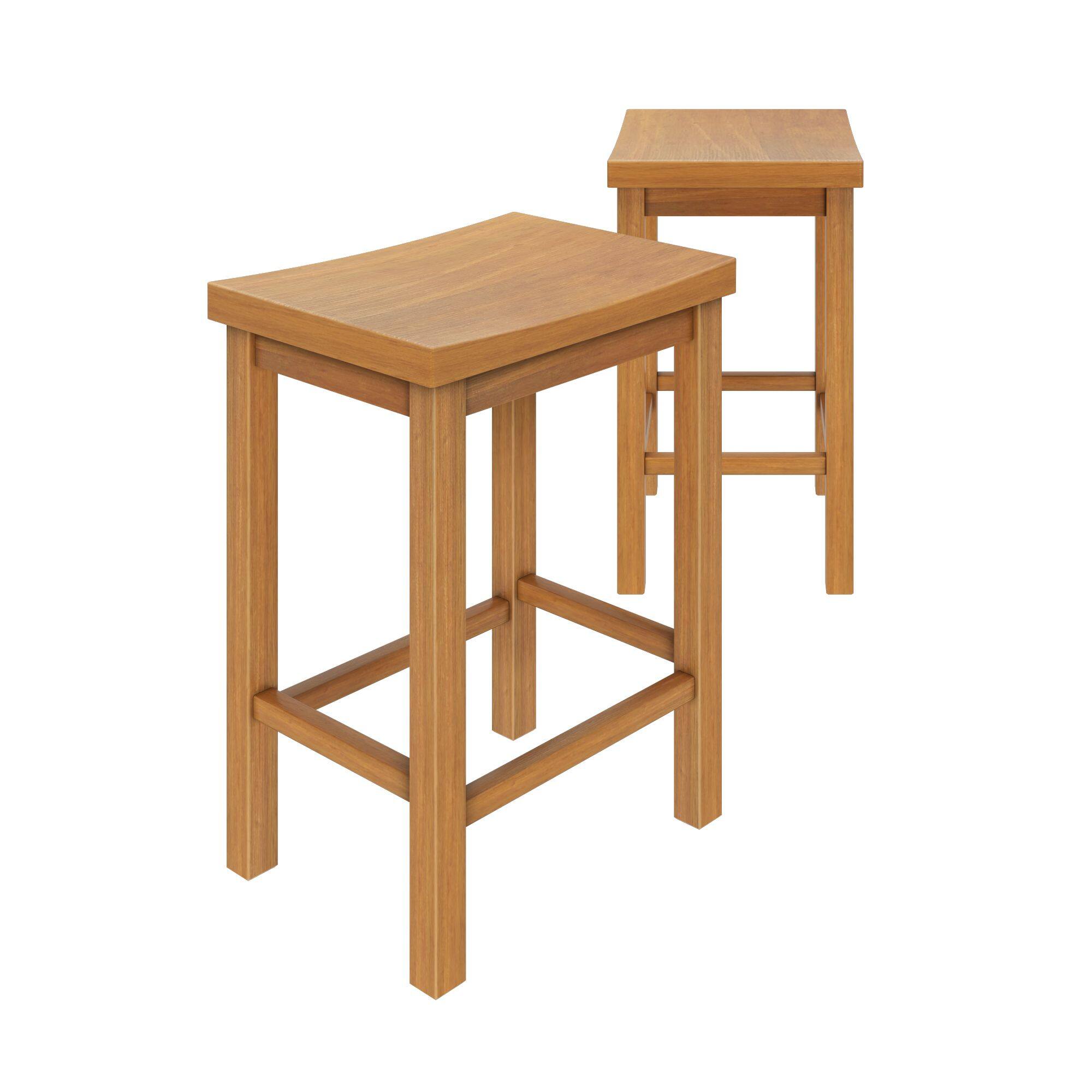 Alt View 2. Grain & Grove - Stool Counter Height, (24in) - 2 pack, Pecan - Pecan.