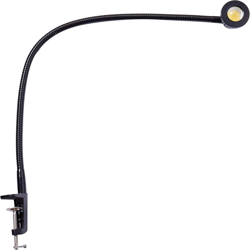 Schertz - 30" Long Swing Arm Desk Lamp with Clamp, Adjustable Metal Architect LED Task Light, Folding Twin-Arm Clip-On Table Lamp - Black