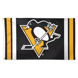 WinCraft - Pittsburgh Penguins 3' x 5' Logo Stripe Deluxe Single-Sided Flag - Multicolor