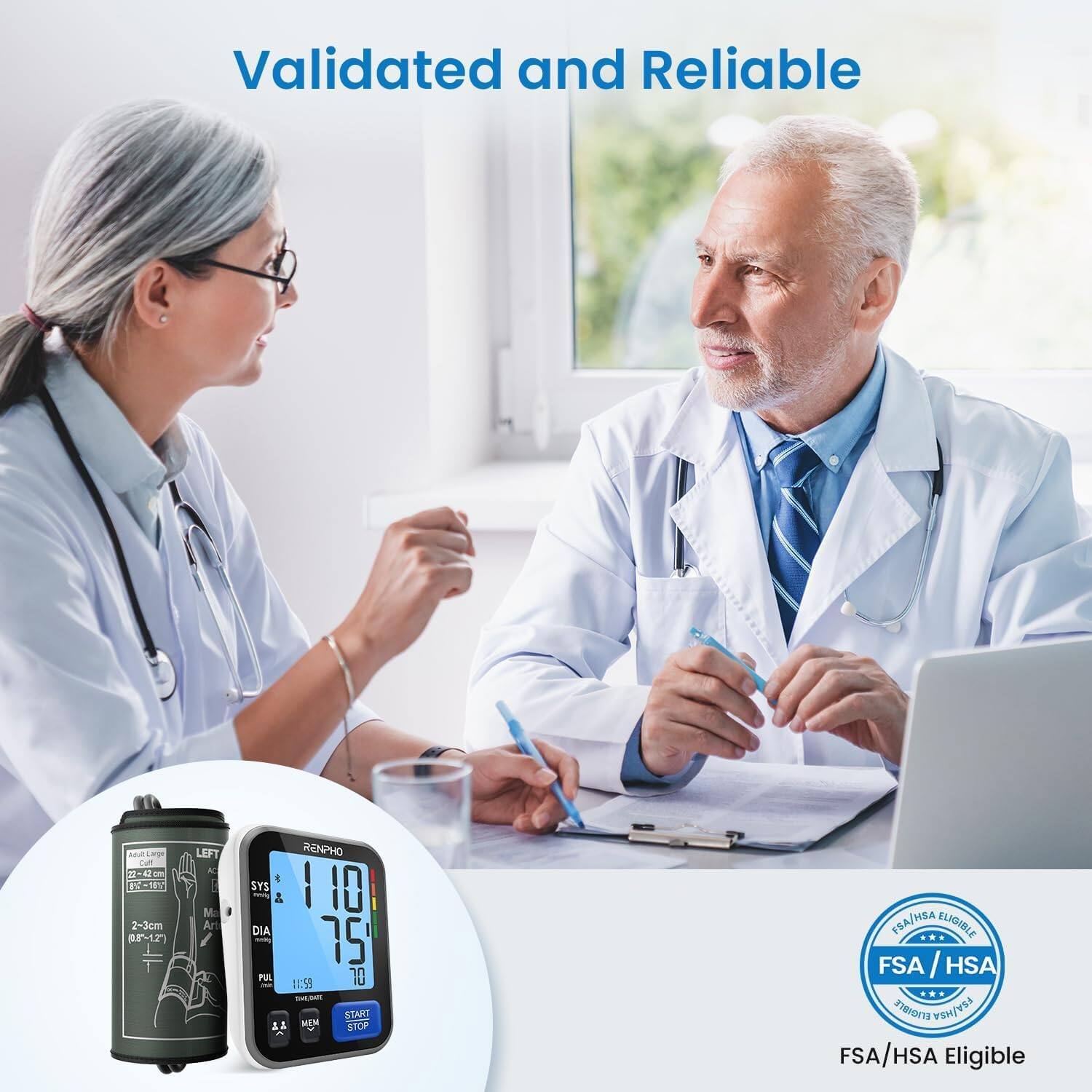 Validated and Reliable

Subt Cutt 16% 2-3cm (085~12')

LEFT AC Ma Art

OHSMSA 4 SYS 110 DIA 75 10 PUL 11:58 UI TAXICATE START 11 MEN STOP

FSA/HSA ELIGIBLE FSA/HSA ELIGIBLE HSA FSA/HSA FSA/HSA Eligible