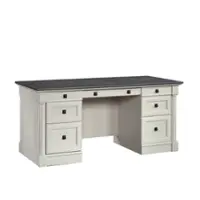 Sauder - Palladia Computer Desk - White/Black - Front_Zoom