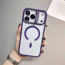UUCOVER - For Apple iPhone 17 Pro Max Magnetic Clear Case with Built-in Lens Kickstand and Lens Protector Cover, Shockproof Shell - Darkpurple