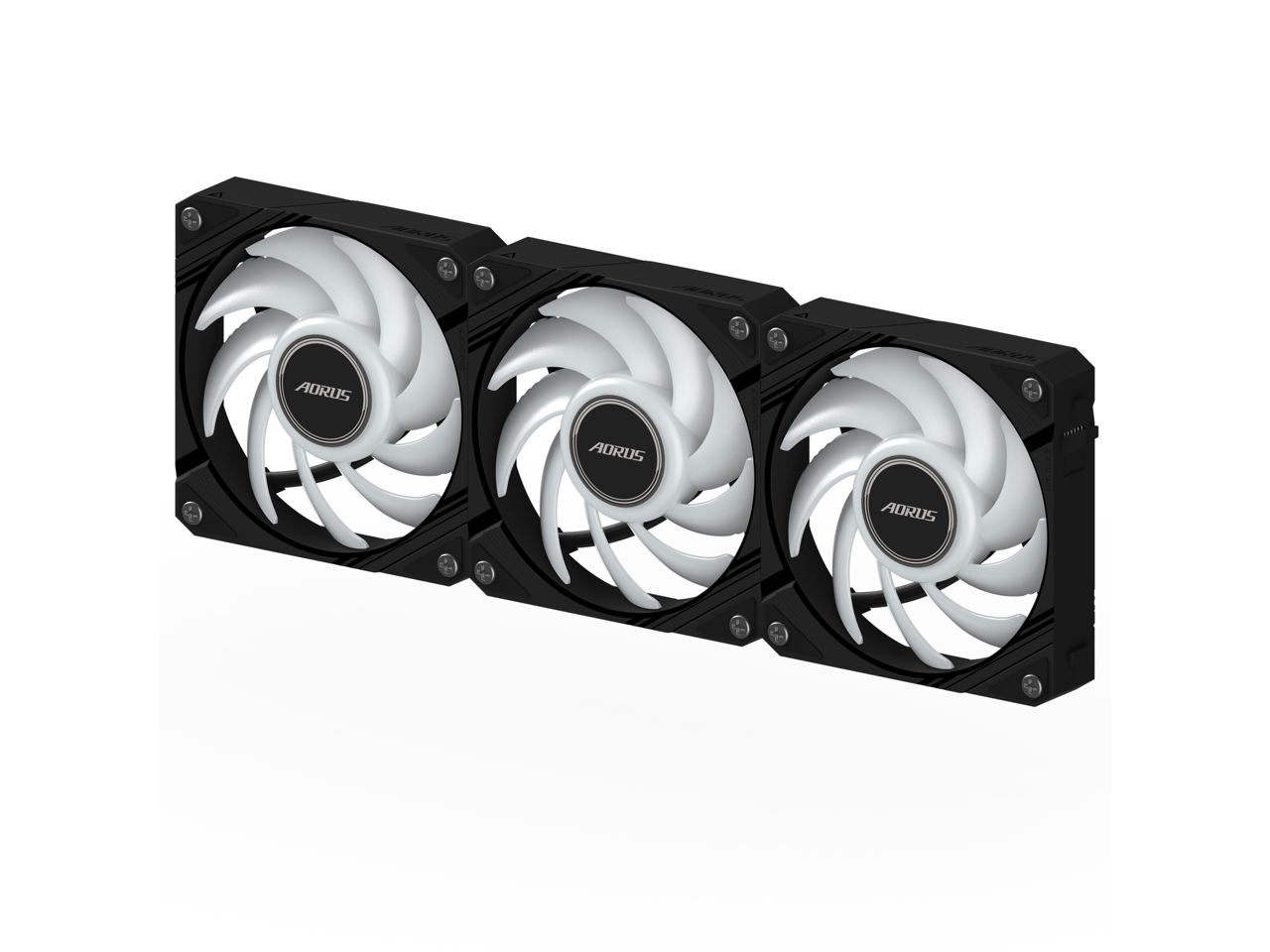 Alt View 5. GIGABYTE - AORUS EZ CHAIN FAN 120 ICE (3-Pack), 120mm Hydro Dynamic Bearing ARGB Computer Case Fan - ARGB.