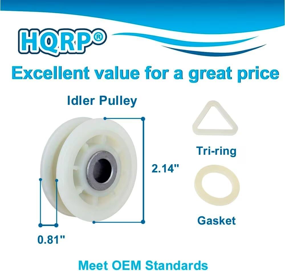 HQRP® Excellent value for a great price  
Idler Pulley  
Tri-ring  
2.14"  
Gasket  
0.81"  
Meet OEM Standards