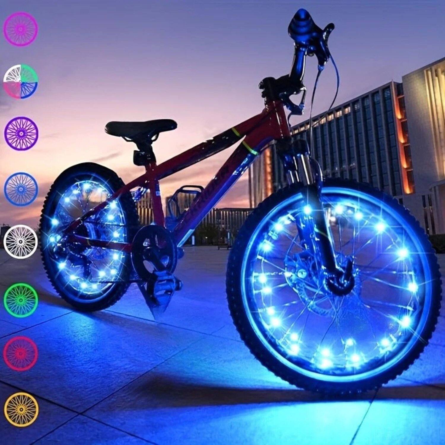 Angle. Stock Preferred - Spinning Firewheel Bicycle Spoke Lights – LED Wheel Glow for Night Riding Safety & Style - Blue.