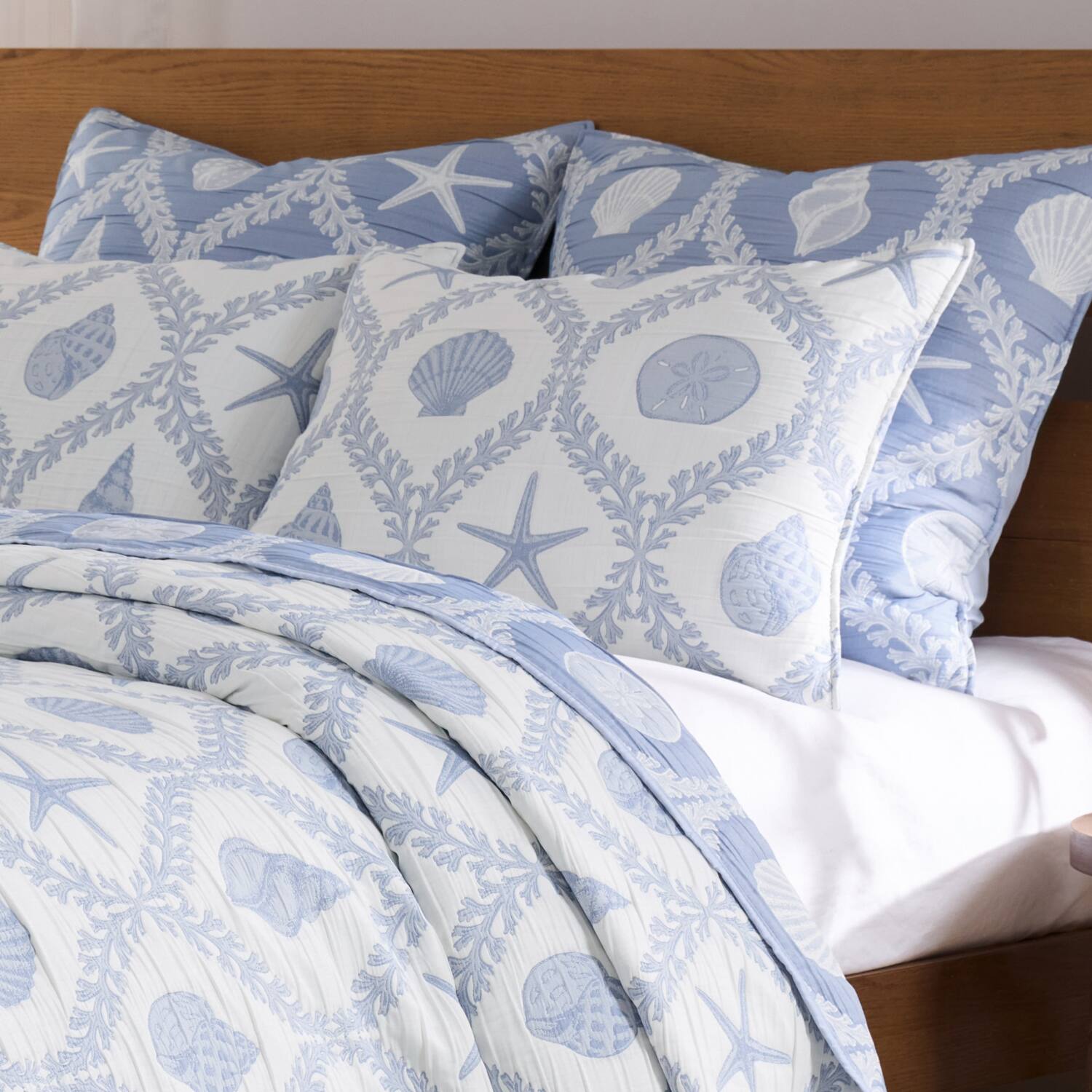 Alt View 2. Greenland Home Fashions - Greenland Home Fashions Laguna 100% Polyester Pillow Sham Standard 20x26 Chambray - Chambray.