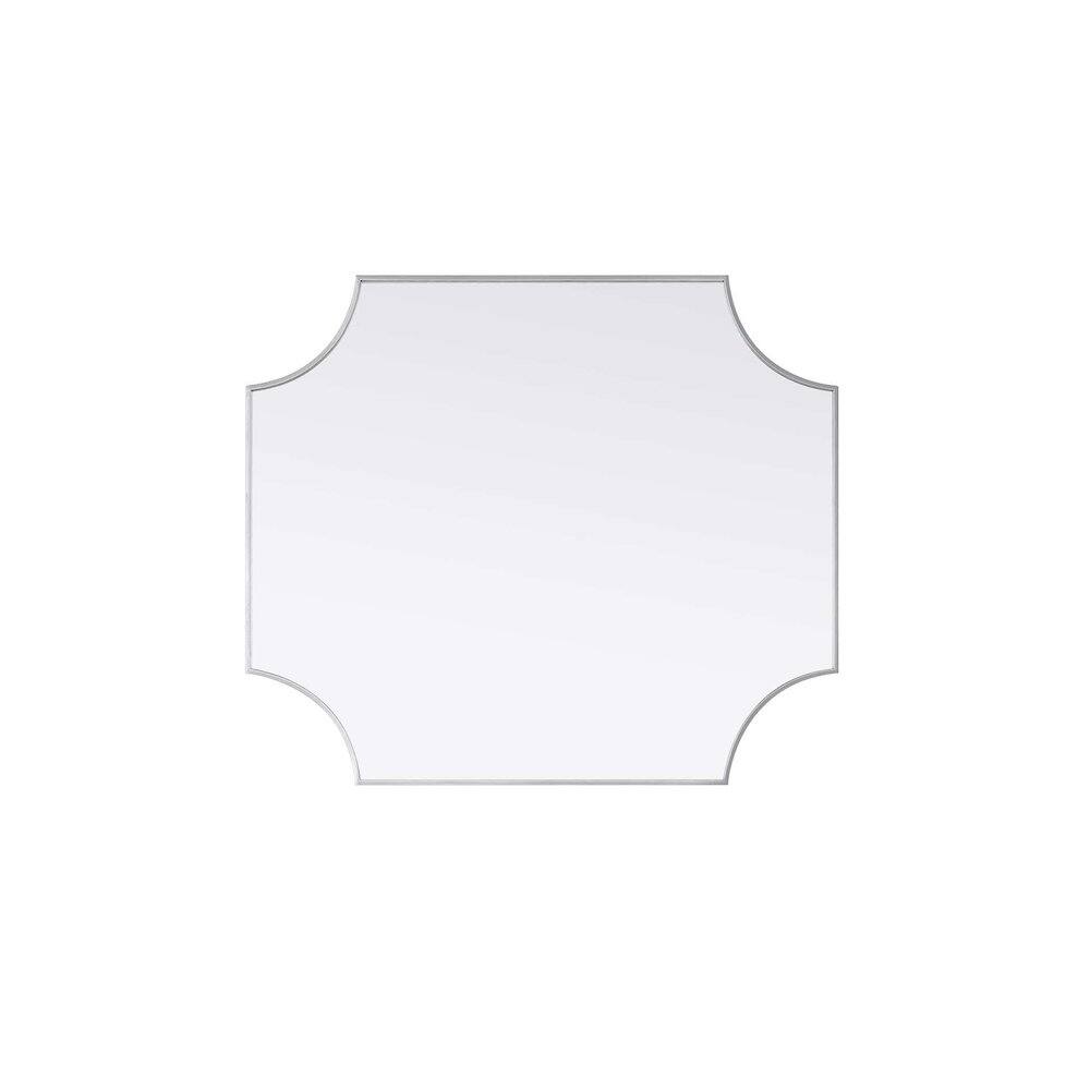 Alt View 2. Elegant Kitchen and Bath - Notched Metal Mirror 36x42 inch in Silver - Silver.