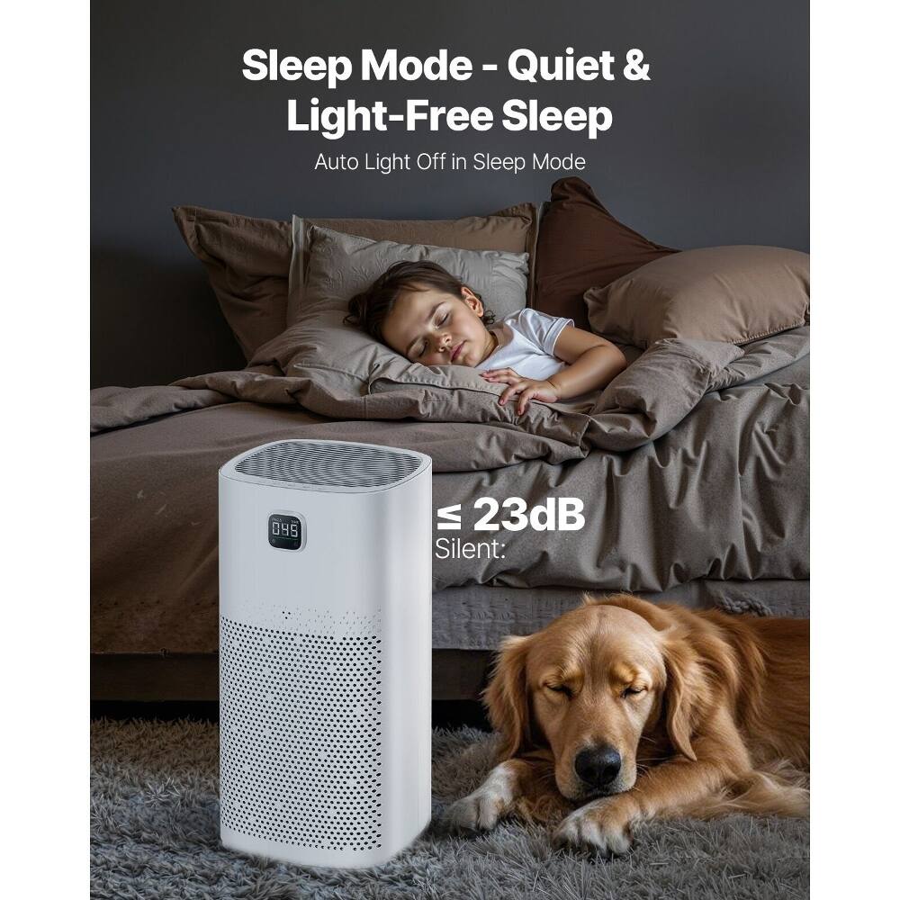 Sleep Mode - Quiet & Light-Free Sleep  
Auto Light Off in Sleep Mode  
≤ 23dB Silent