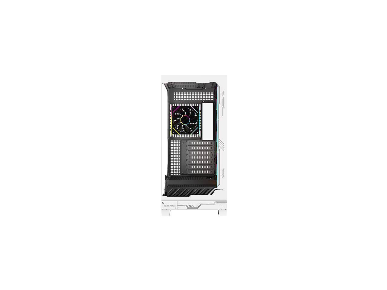 Alt View 8. DIYPC - DIYPC IDX2 Black ATX Gaming Case, Dual Tempered Glass, USB3.0/Type-C, 4x ARGB PWM Fans - Black.