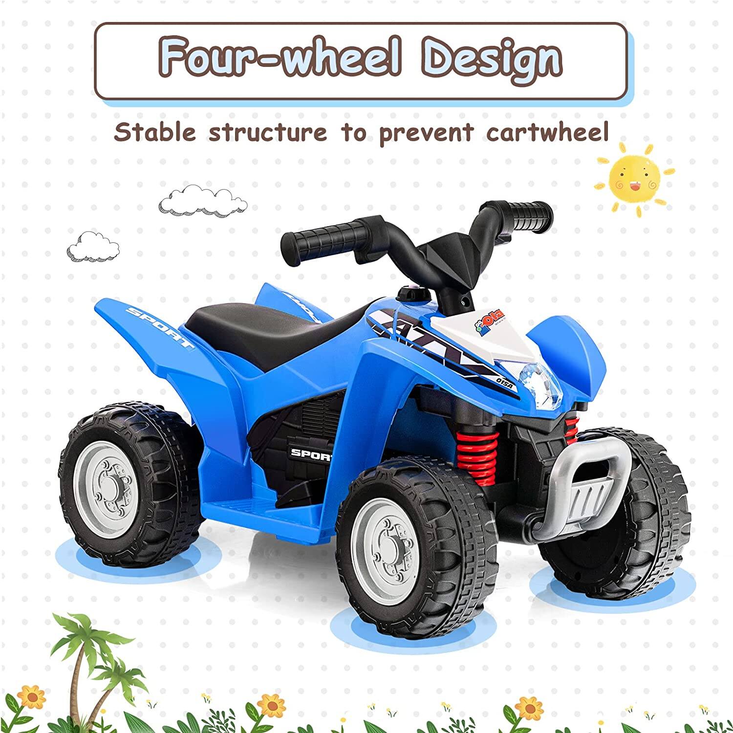 Four-wheel Design  
Stable structure to prevent cartwheel