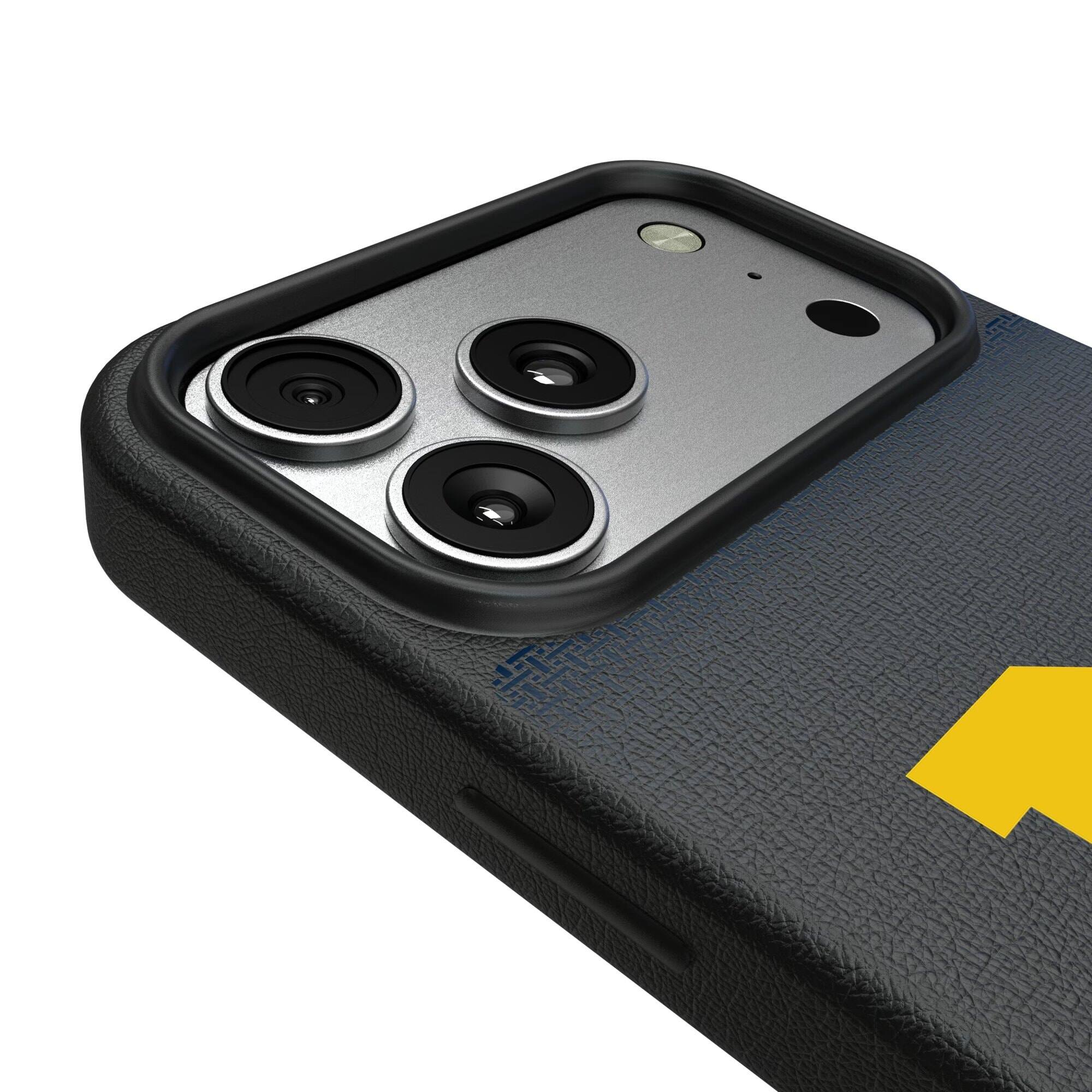 Alt View 2. Keyscaper - Michigan Wolverines Linen Logo iPhone Magnetic Bump Case - 15 - Black.