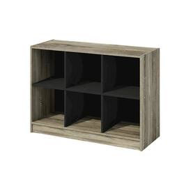 FurniFact - Engineered Wood bookcase with rustic finish for living room or office use - French Oak