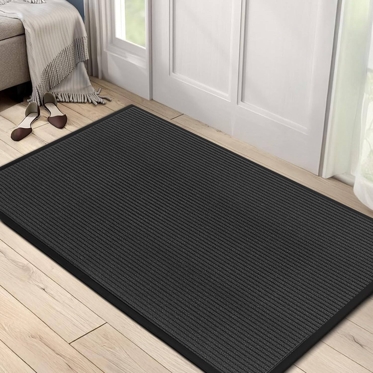 Alt View 2. Winado - 47x35 Inch Front Door Mat Indoor Outdoor Entrance Waterproof Heavy Duty Stain & Fade Resistant Doormat for Home Porch - Grey.