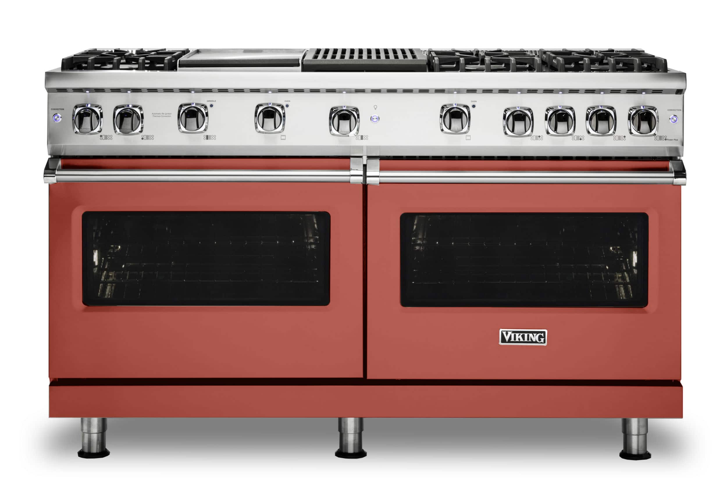 Viking - 8.0 Cu. Ft. 60"W. Professional 5 Series Freestanding Double Oven Gas Convection Range - Spiced Cider