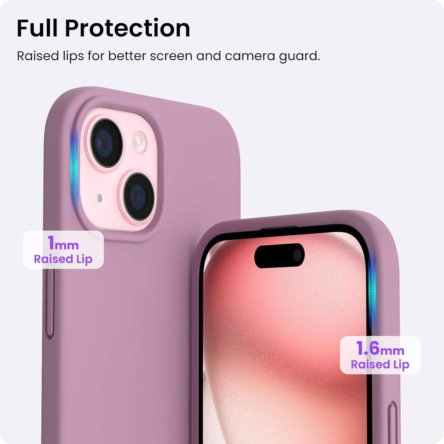 Full Protection Raised lips for better screen and camera guard. 1mm Raised Lip 1.6mm Raised Lip