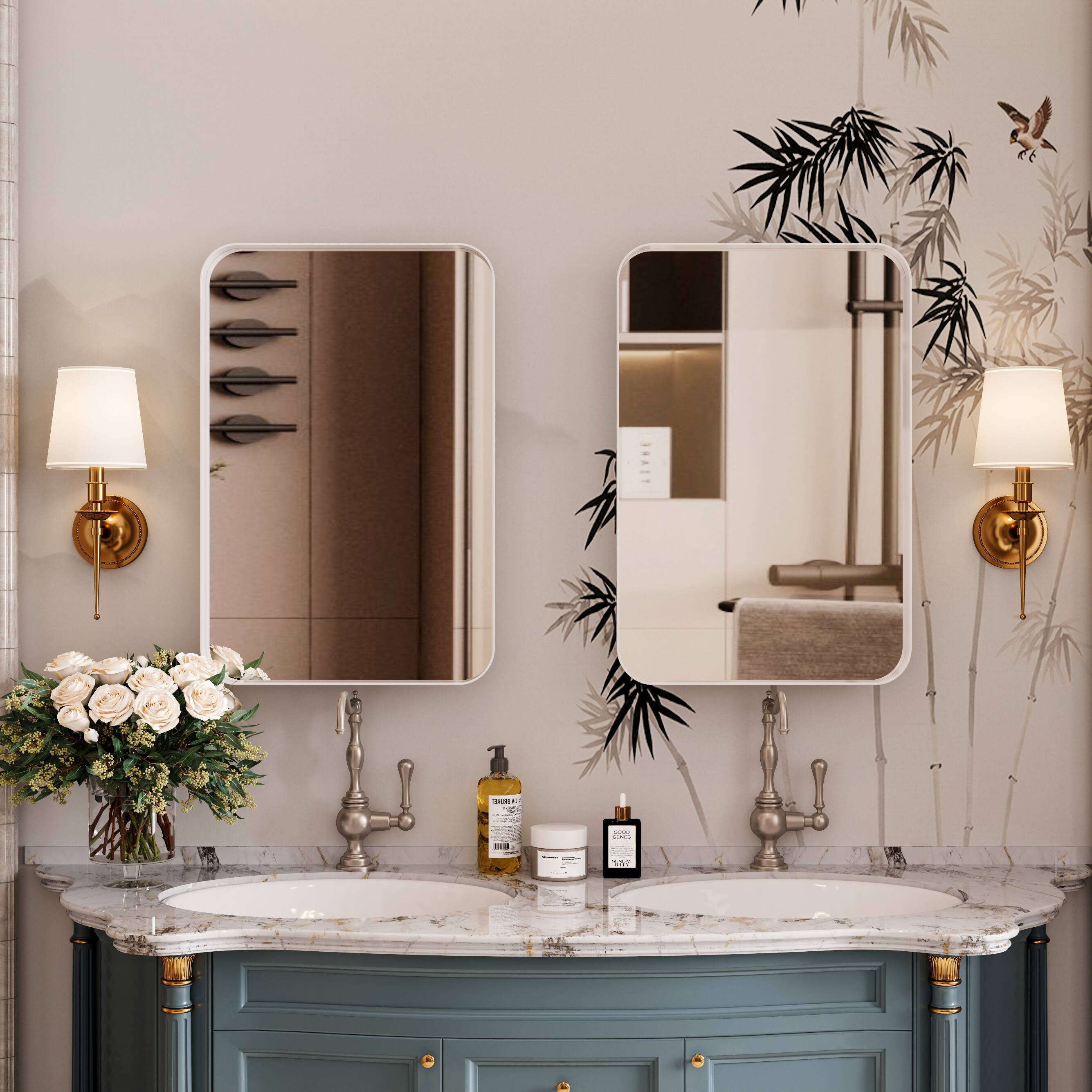 Alt View 4. SlickBlue - Wall-Mounted Medicine Cabinet with Mirror and Storage Shelves - White.