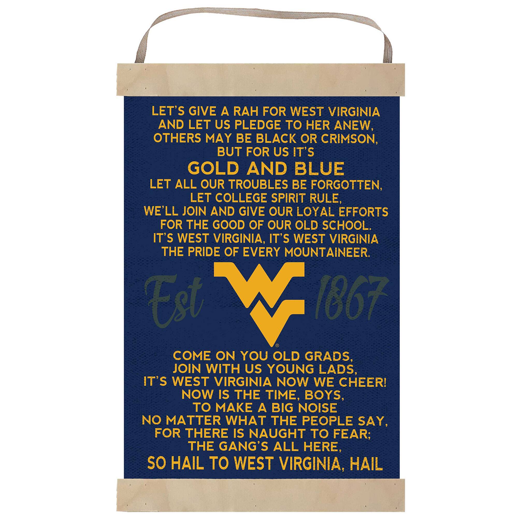 West Virginia Mountaineers Fight Song Banner Sign