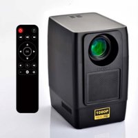 AAXA - L500 Native 1080p Smart Projector, Android 9.0, WiFi, BT, Wireless Mirroring, Streaming Apps, 10W Speaker - Black - Front_Zoom