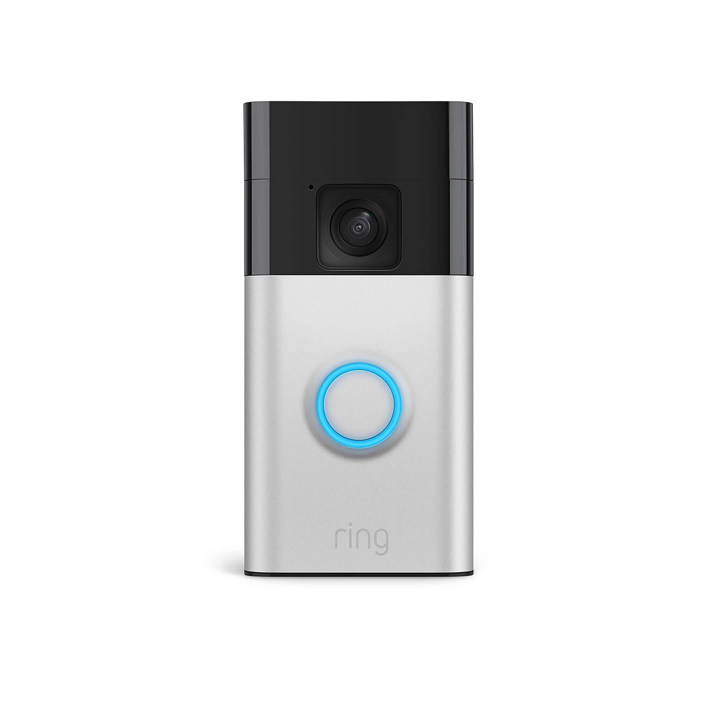 Ring - Battery Doorbell Smart Wifi Video Doorbell - Battery-Powered with Head-to-Toe Video, Live View, and Two-Way Talk - Satin Nickel
