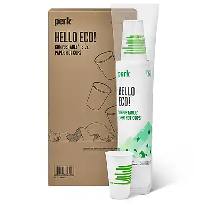 perk HELLO ECO! COMPOSTABLE 16 OZ PAPER HOT CUPS
perk HELLO ECO! COMPOSTABLE 16 OZ PAPER HOT CUPS