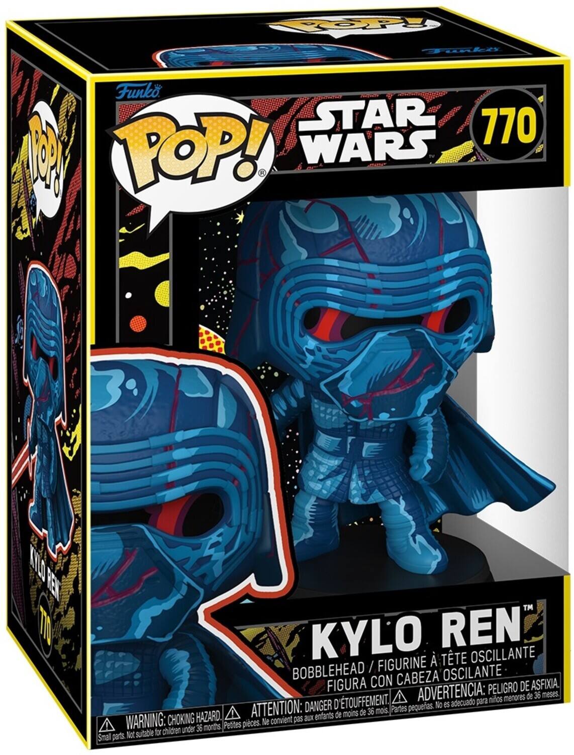 Funko POP! STAR WARS 770 TM KYLO REN. BOBBLEHEAD / FIGURINE A TÊTE OSCILLANTE FIGURA CON CABEZA OSCILANTE. ADVERTENCIA: PELIGRO DE ASFIXIA. ATTENTION: DANGER D 'ÉTOUFFEMENT. Partes pequenas. No es adecuado para niños menores de 36 meses. CHOKING HAZARD. Warning: choking hazard. Small parts. Not suitable for children under 36 months. Petites pièces. Ne convient pas aux enfants de moins de 36 mois.