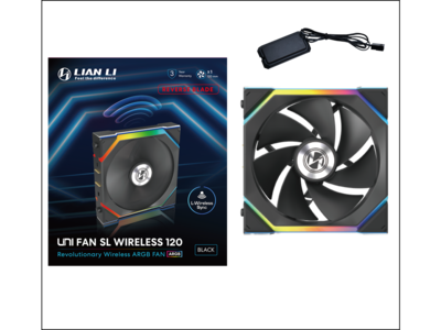 Lian Li UNI Fan SL Wireless 120mm ARGB Fan Reverse Blade, 2.4 GHz Lian Li UNI Fan SL Wireless 120mm ARGB Fan Reverse Blade, 2.4 GHz