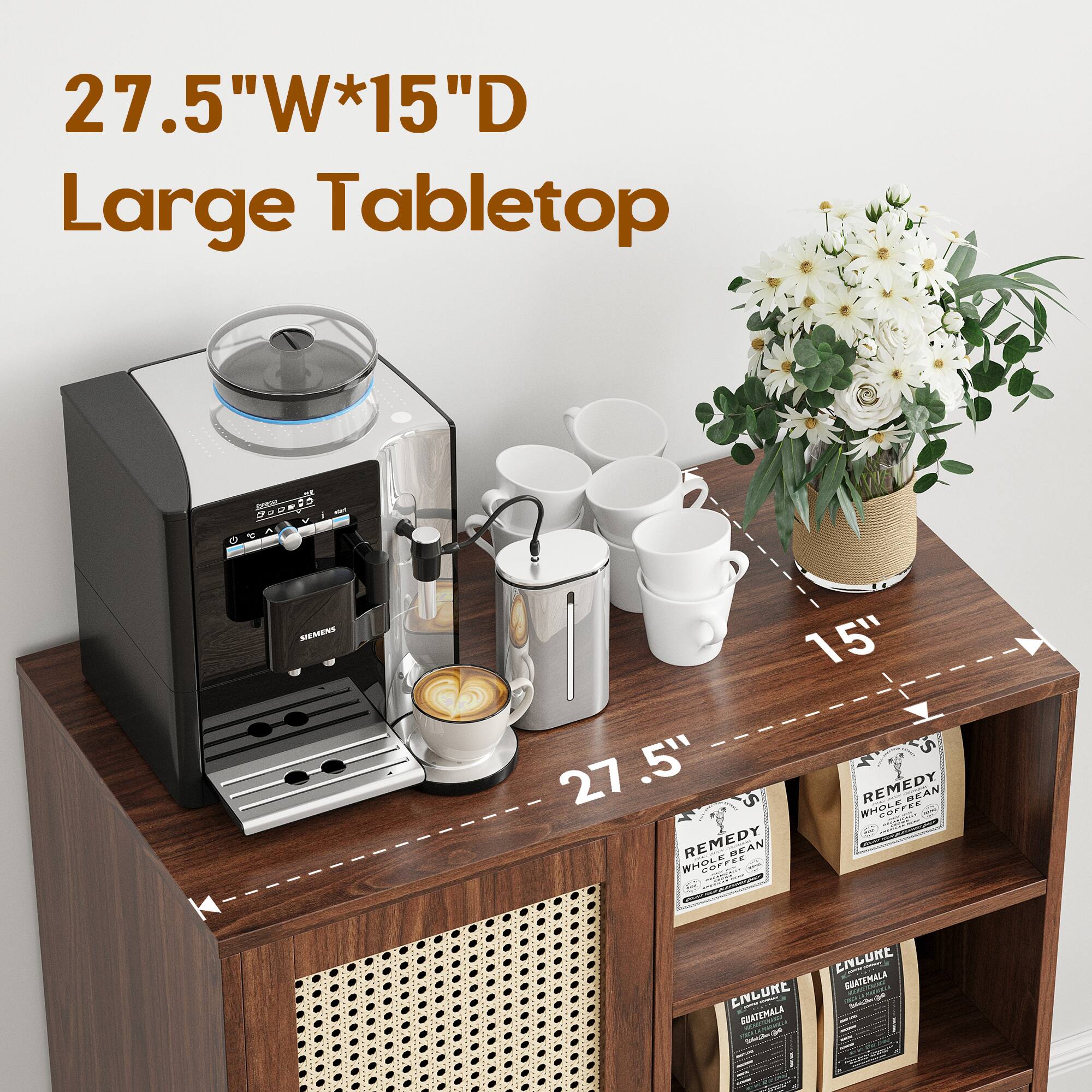 27.5"W*15"D Large Tabletop

SIEMENS

15" s 27.5" S REMEDY WHOLE COFFEE BEAN WHOLE REMEDY COFFEE BEAN

ENCURE GUATEMALA ENCURE GUATEMALA