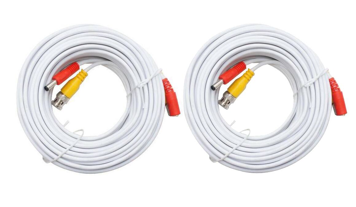 Alt View 1. SPT - 25 ft. Premade Premium Siamese Power and Video Cable (2-Pack) - White.