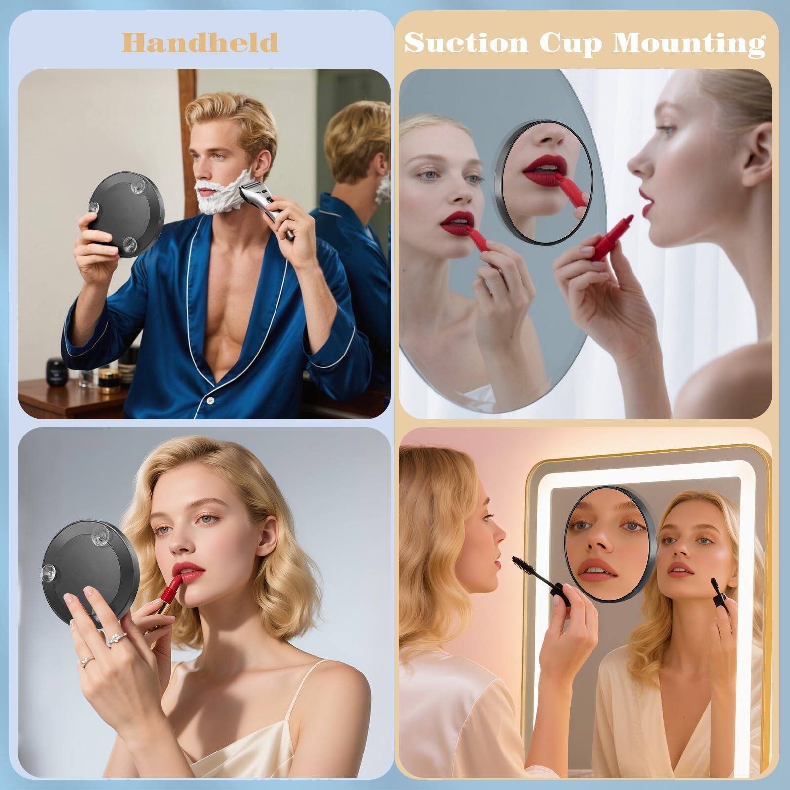 Alt View 3. Earthley Blooms - Mirror Led High Quality Product with Modern Design for Daily Use Elegant Stylish Appearance with Enh - Black[10x&20x].