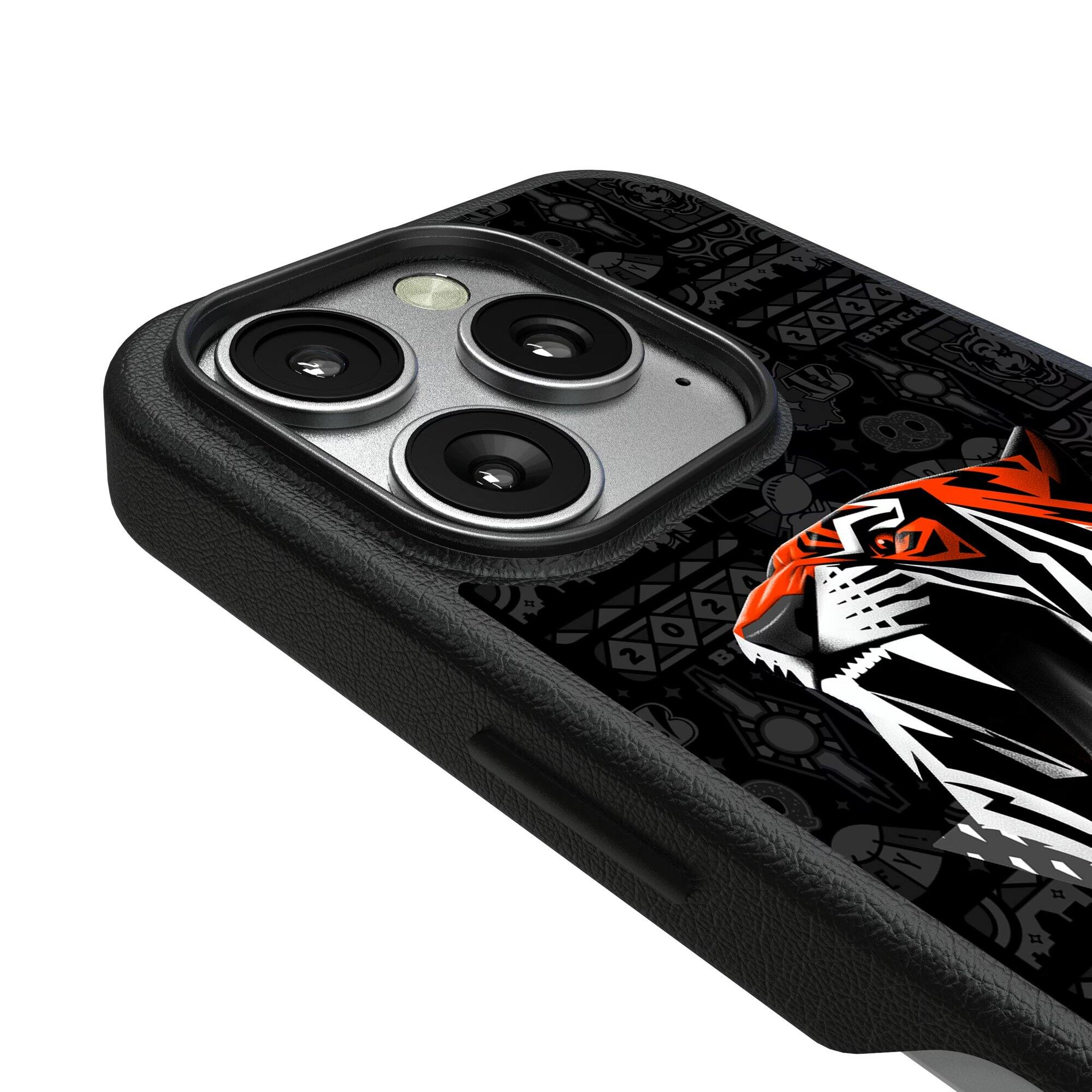 Alt View 2. Keyscaper - Cincinnati Bengals iPhone Magnetic Bump Case - 15 - Black.