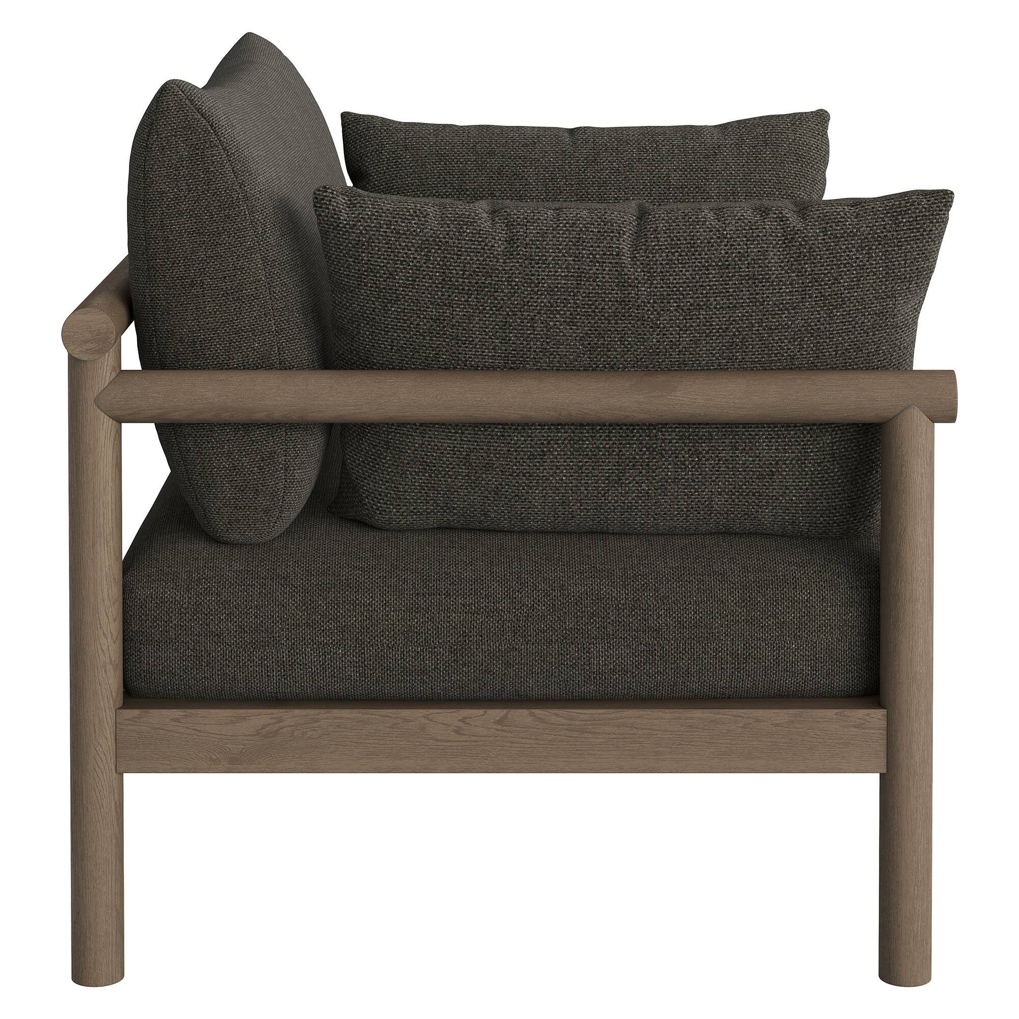Alt View 4. Modway - Eleni 2-Piece Outdoor Teak Wood Armchair and Ottoman Set by Modway - Weathered Gray Flint.