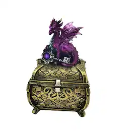 FC Design - 5.5"H Dragon on Trinket Box Computer Desk Tabletop Decoration - Multi-Color