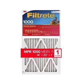 Filtrete - 14 in. W X 20 in. H X 1 in. D 1000 MPR Pleated Allergen Air Filter 1 pk