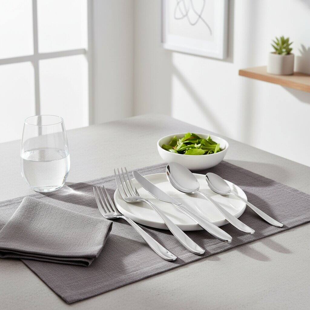 Alt View 1. Dazzed Corner - 40-piece Silverware Set for 8, Stainless Steel Flatware Cutlery Set - Silver.